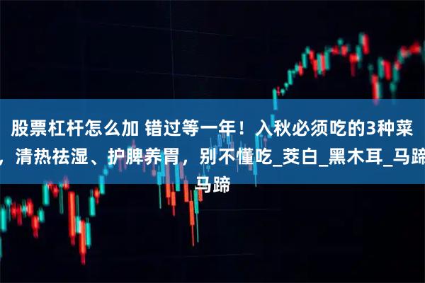 股票杠杆怎么加 错过等一年！入秋必须吃的3种菜，清热祛湿、护脾养胃，别不懂吃_茭白_黑木耳_马蹄