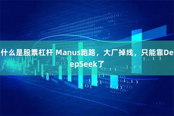 什么是股票杠杆 Manus跑路，大厂掉线，只能靠DeepSeek了