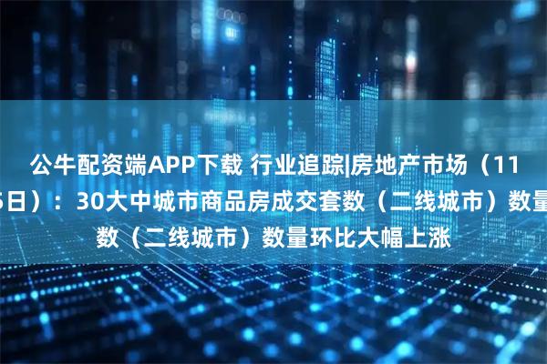 公牛配资端APP下载 行业追踪|房地产市场（11月9日-11月15日）：30大中城市商品房成交套数（二线城市）数量环比大幅上涨